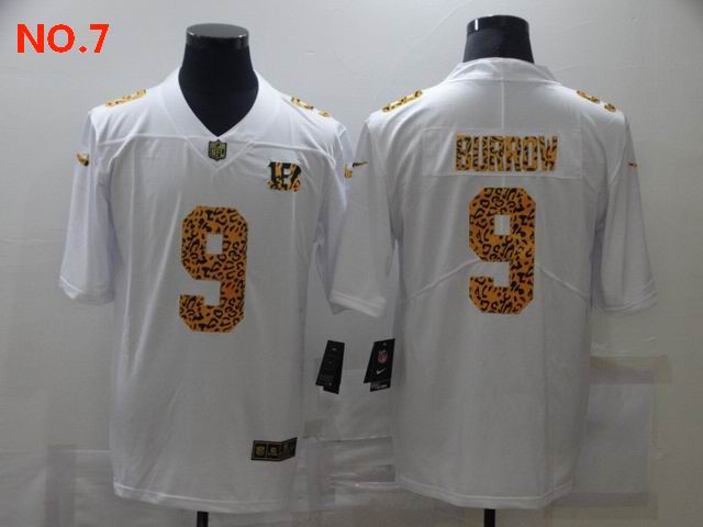 Men's Cincinnati Bengals 9 Joe Burrow Black Jersey NO.7;